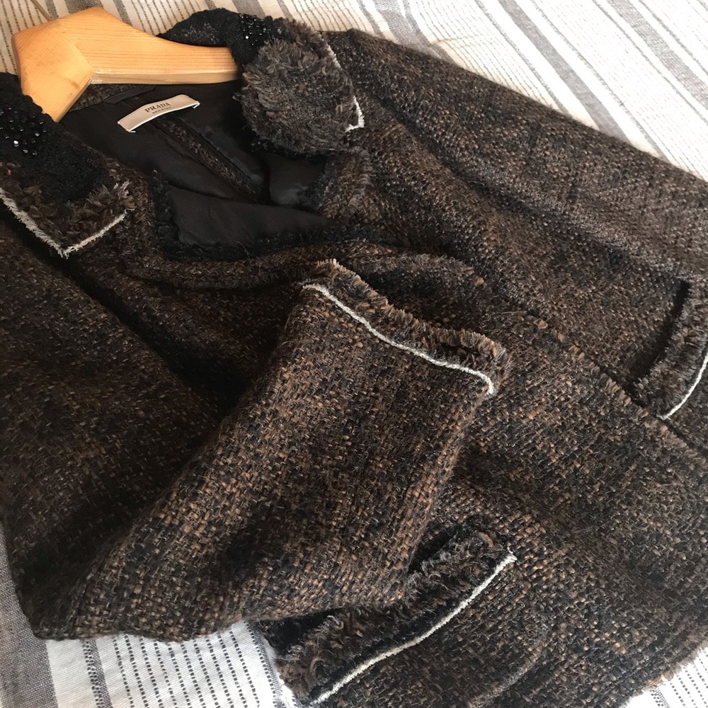 Prada Alpaca/Wool Cropped Jacket - image 4